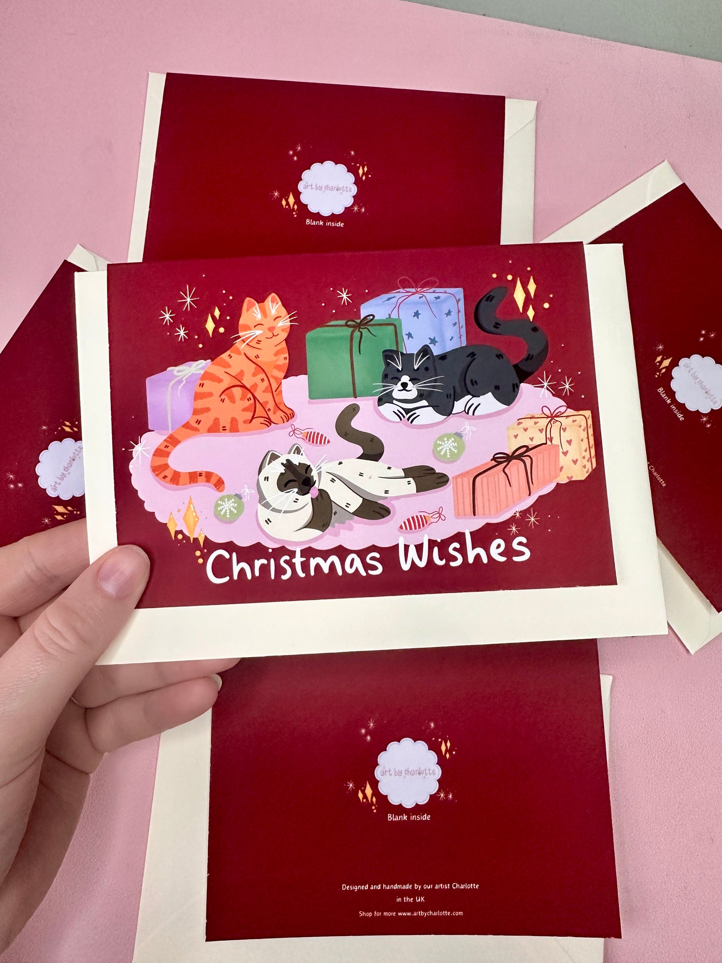 'Christmas Kitty Cats' Christmas card (pack of 5)