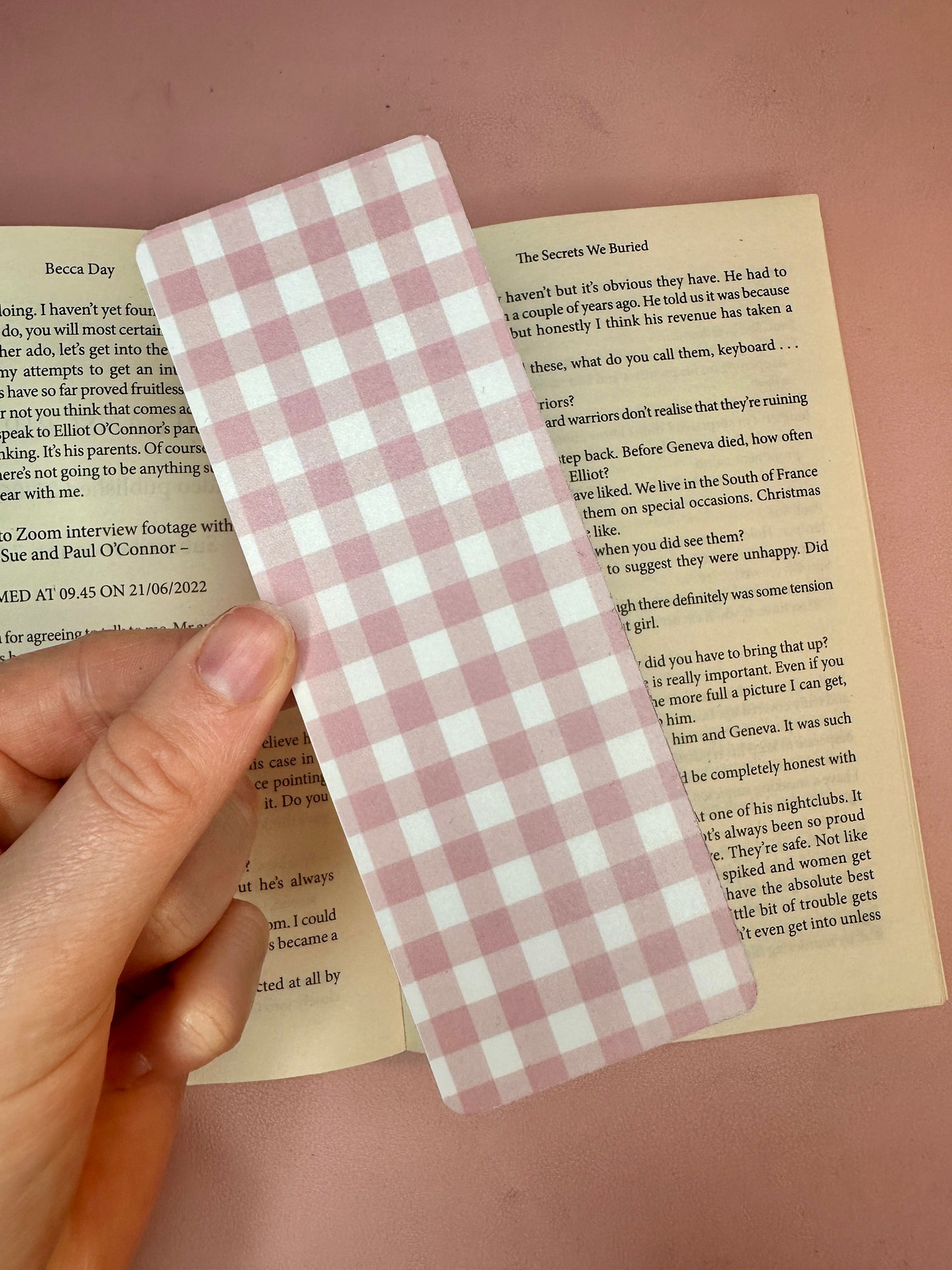 'Pink Check' bookmark