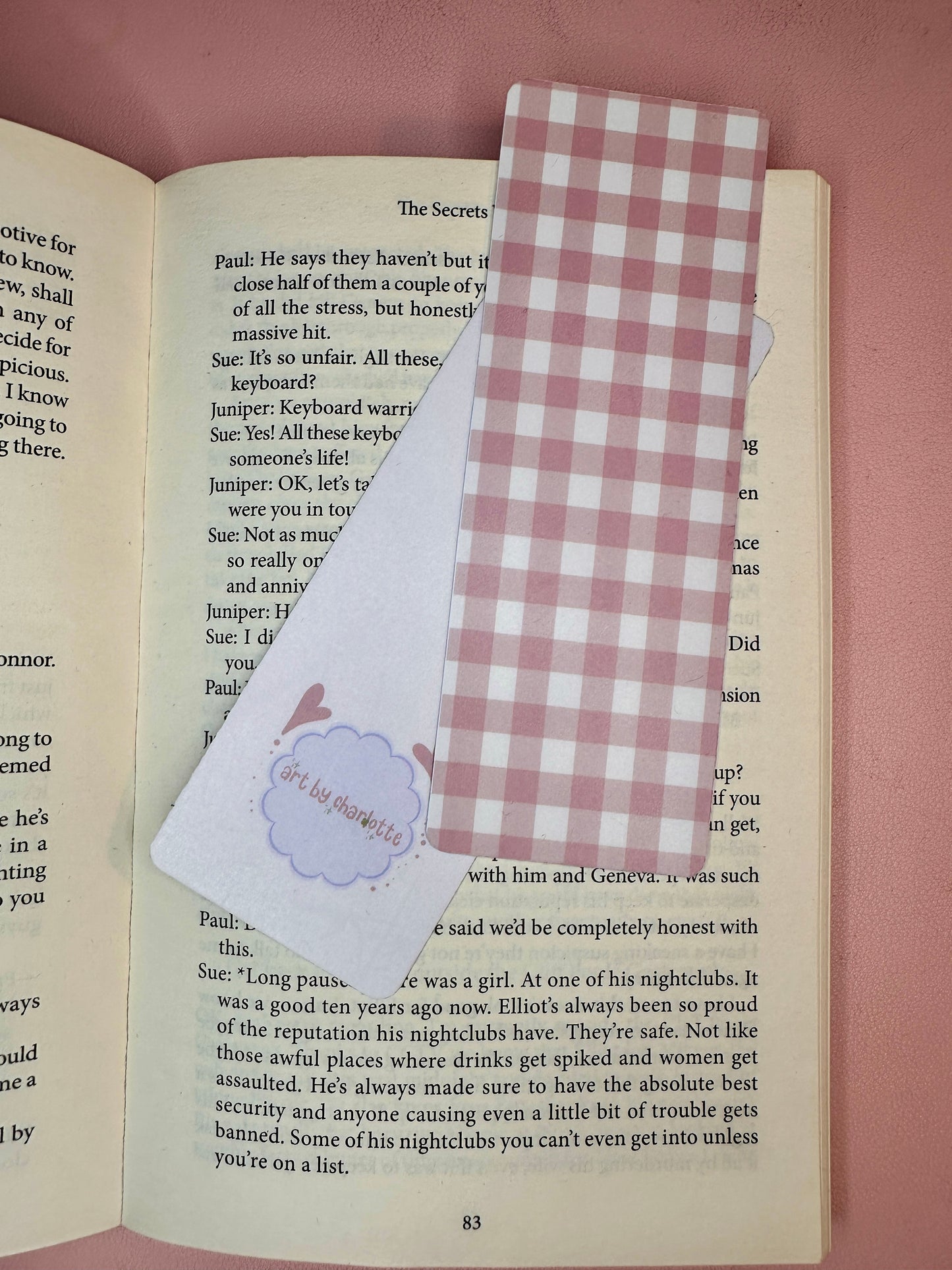 'Pink Check' bookmark