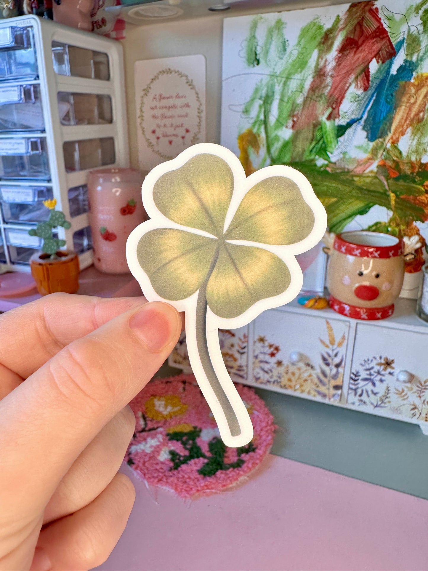 'Lucky Clover' Die-Cut Sticker