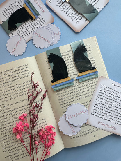 'If I fit I sit' magnetic bookmark - Art by Charlotte #