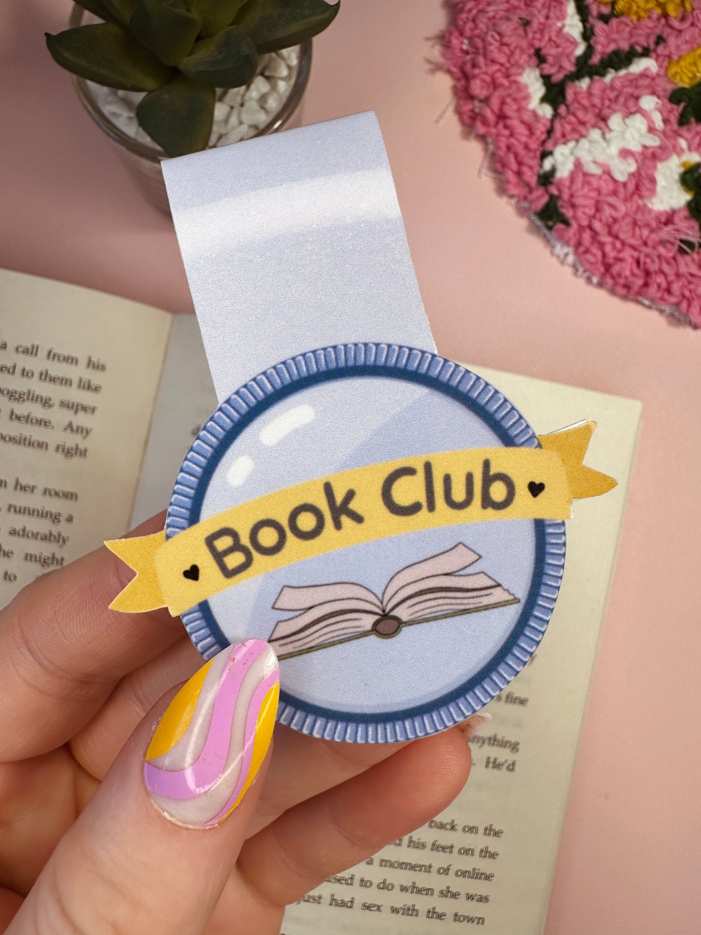 'I'm finally in a club' magnetic bookmark