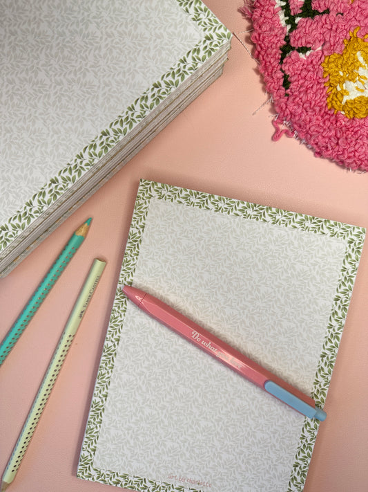'Leaf your notes here' memo pads