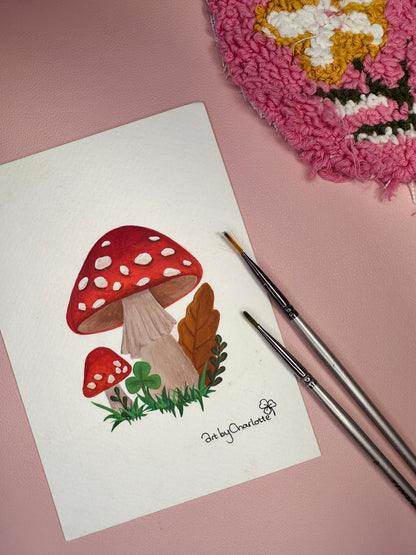 'Lets grow old together like mushrooms' mini original