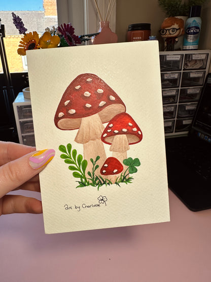'Life is better with mushrooms' mini original