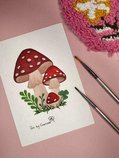 'Life is better with mushrooms' mini original