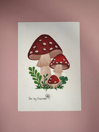 'Life is better with mushrooms' mini original