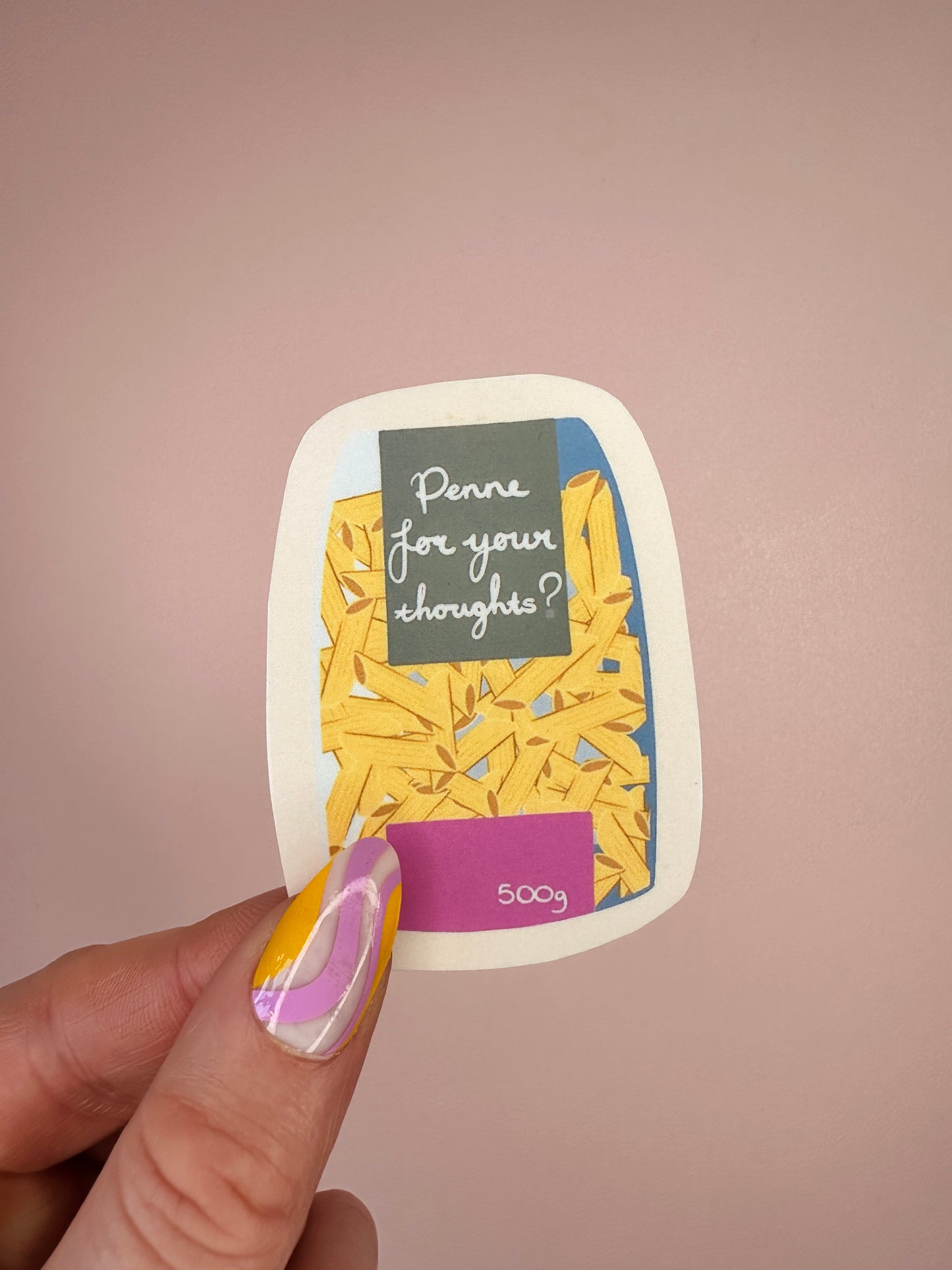 'Penne for your thoughts' sticker