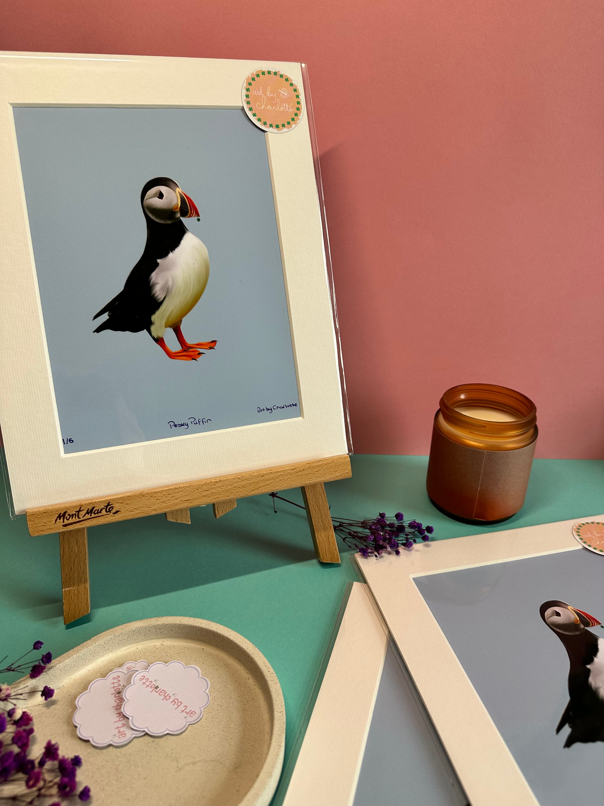 'Pesky Puffin' Print - Art by Charlotte #