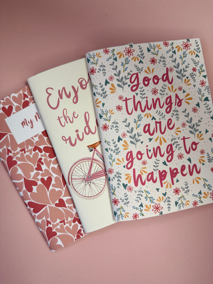 Pink spring notebooks - Pack of 3