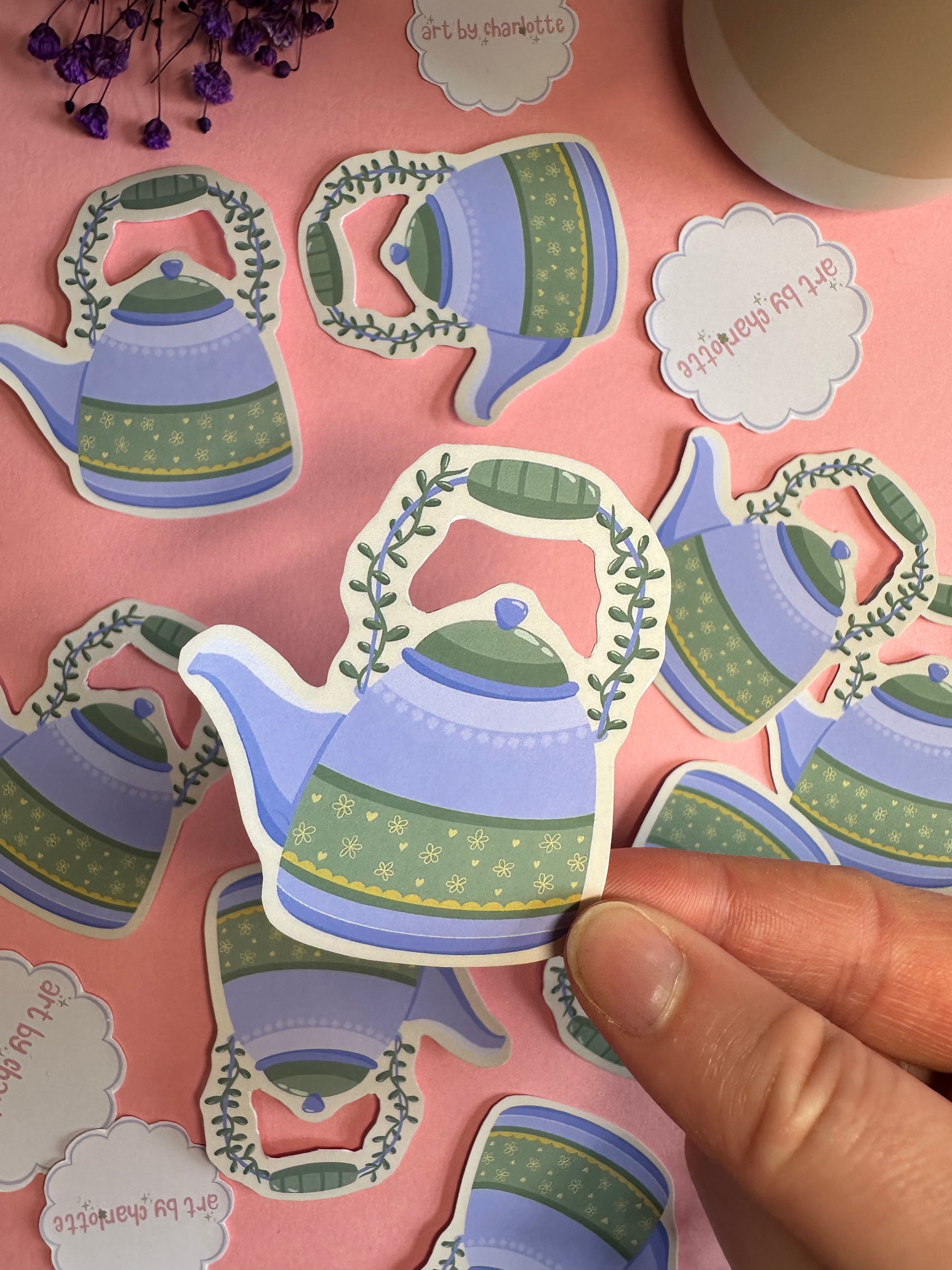 ‘Put kettle on, love’ sticker - Art by Charlotte #