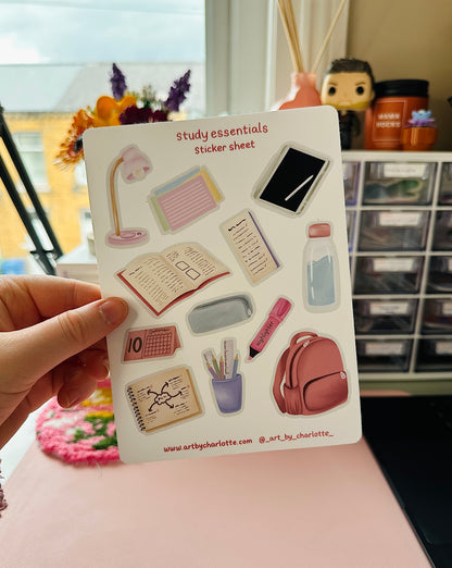 'Study Essentials' Sticker sheet