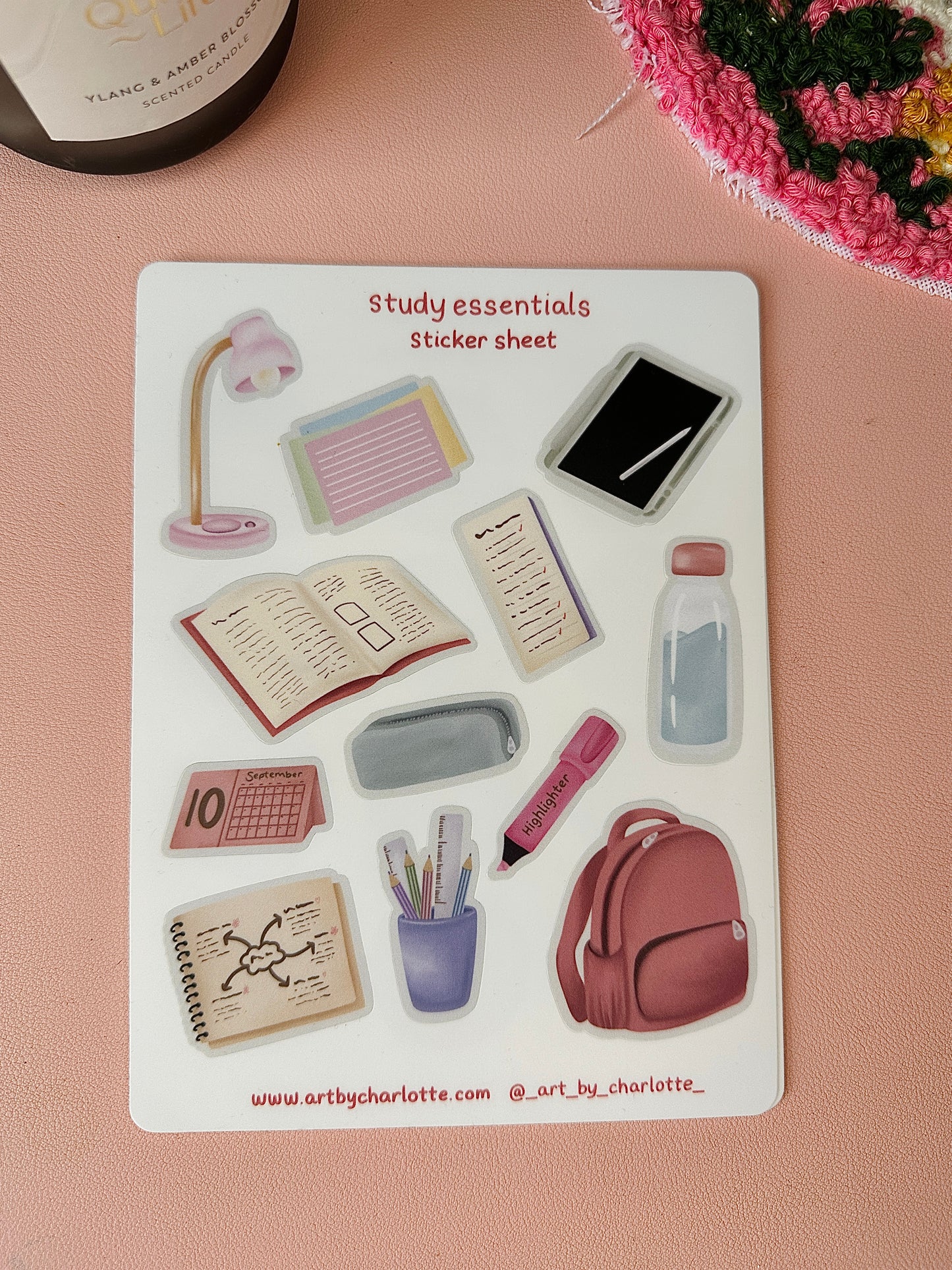 'Study Essentials' Sticker sheet