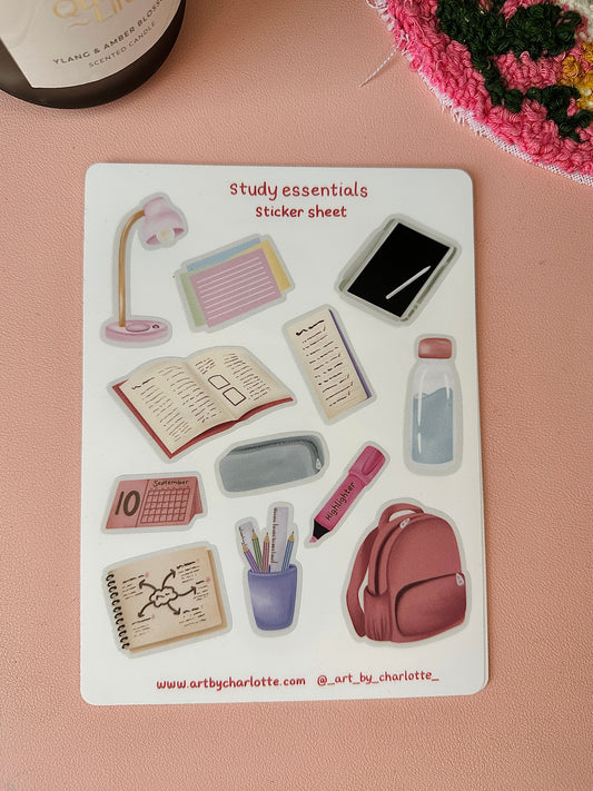 'Study Essentials' Sticker sheet