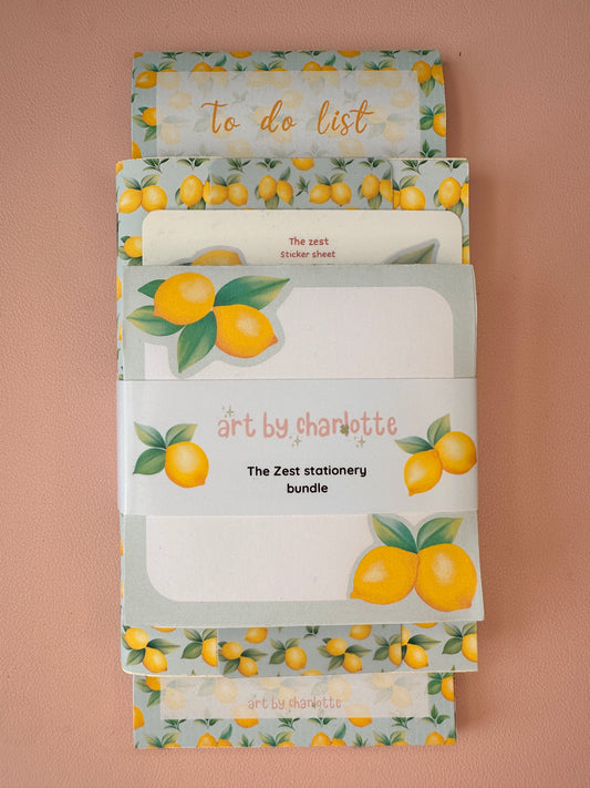 'The Zest' Fruity stationery pack