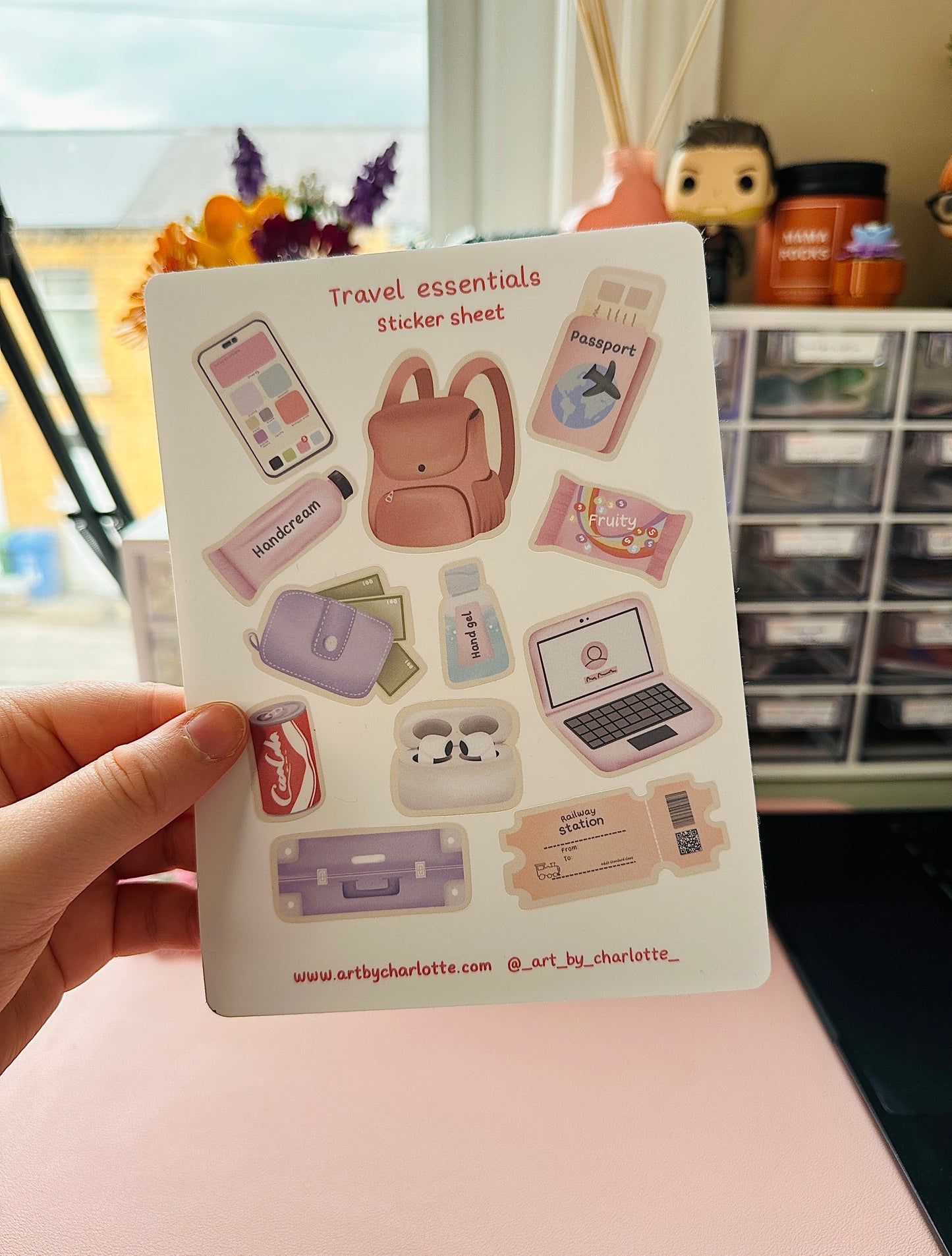 'Travel Essentials' Sticker sheet