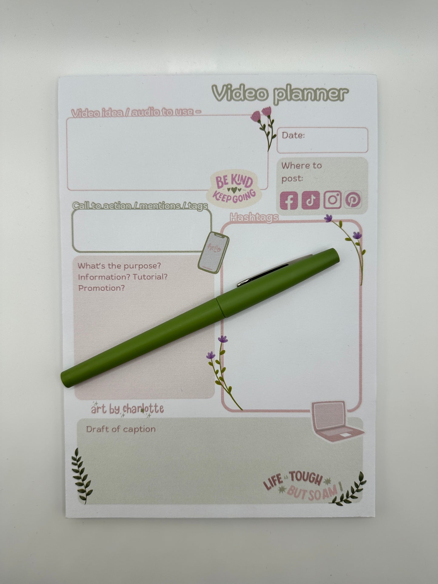 A5 Video planner memopad