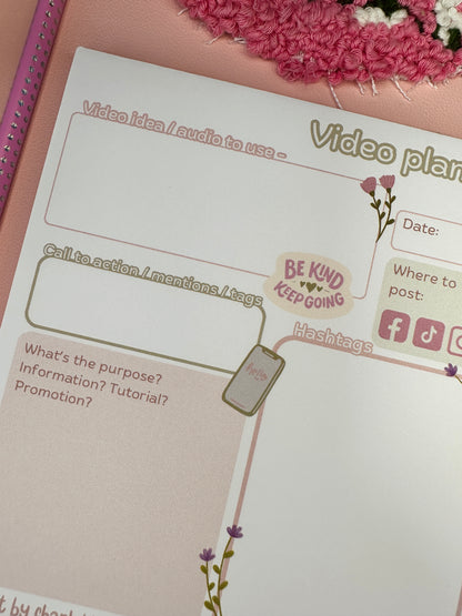 A5 Video planner memopad