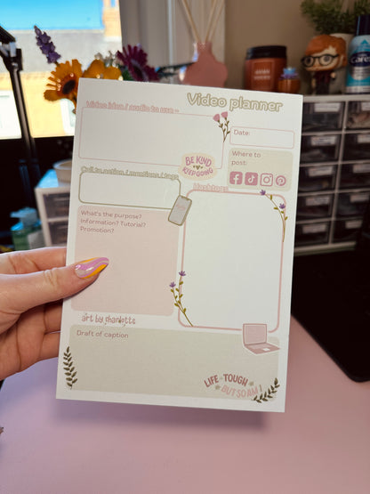 A5 Video planner memopad