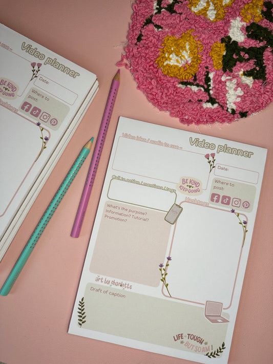 A5 Video planner memopad