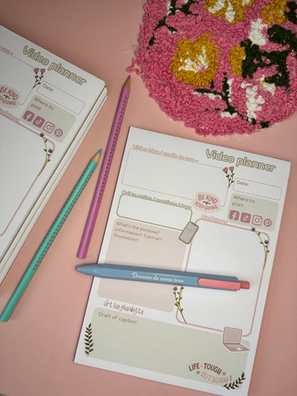 A5 Video planner memopad