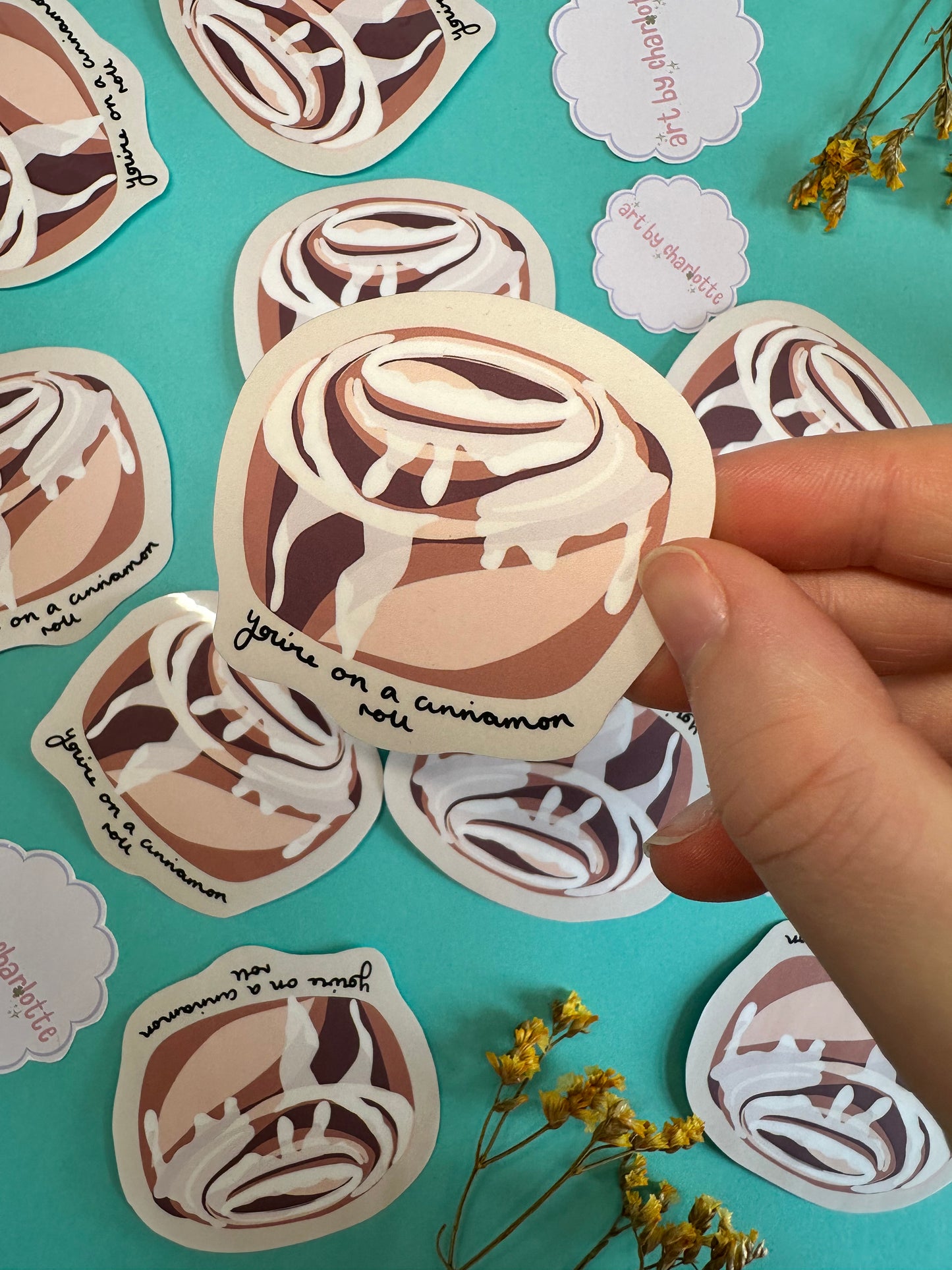 ‘You’re on a cinnamon roll’ sticker - Art by Charlotte #