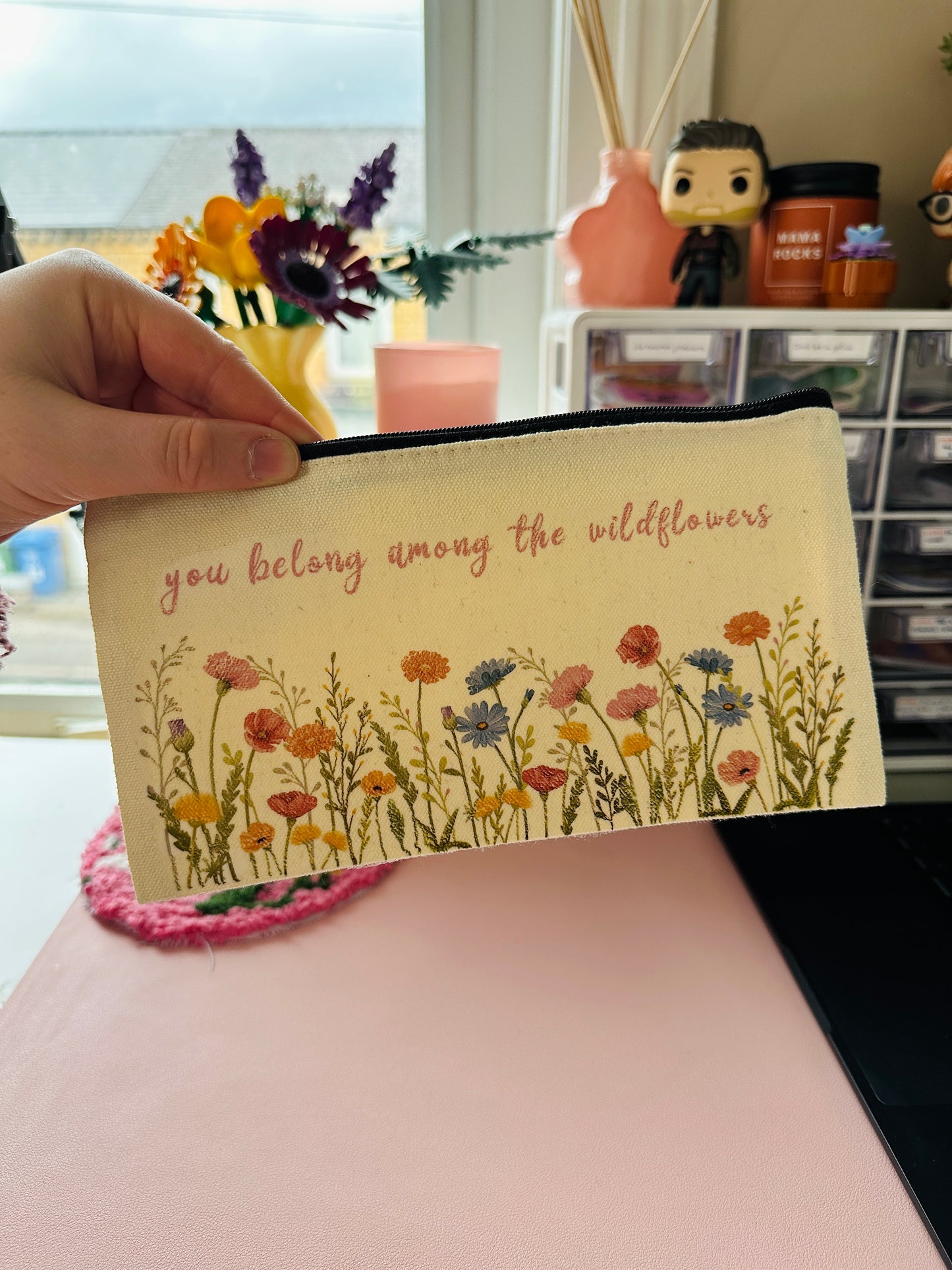 'You belong among the wildflowers' Zip pouch - Grade B