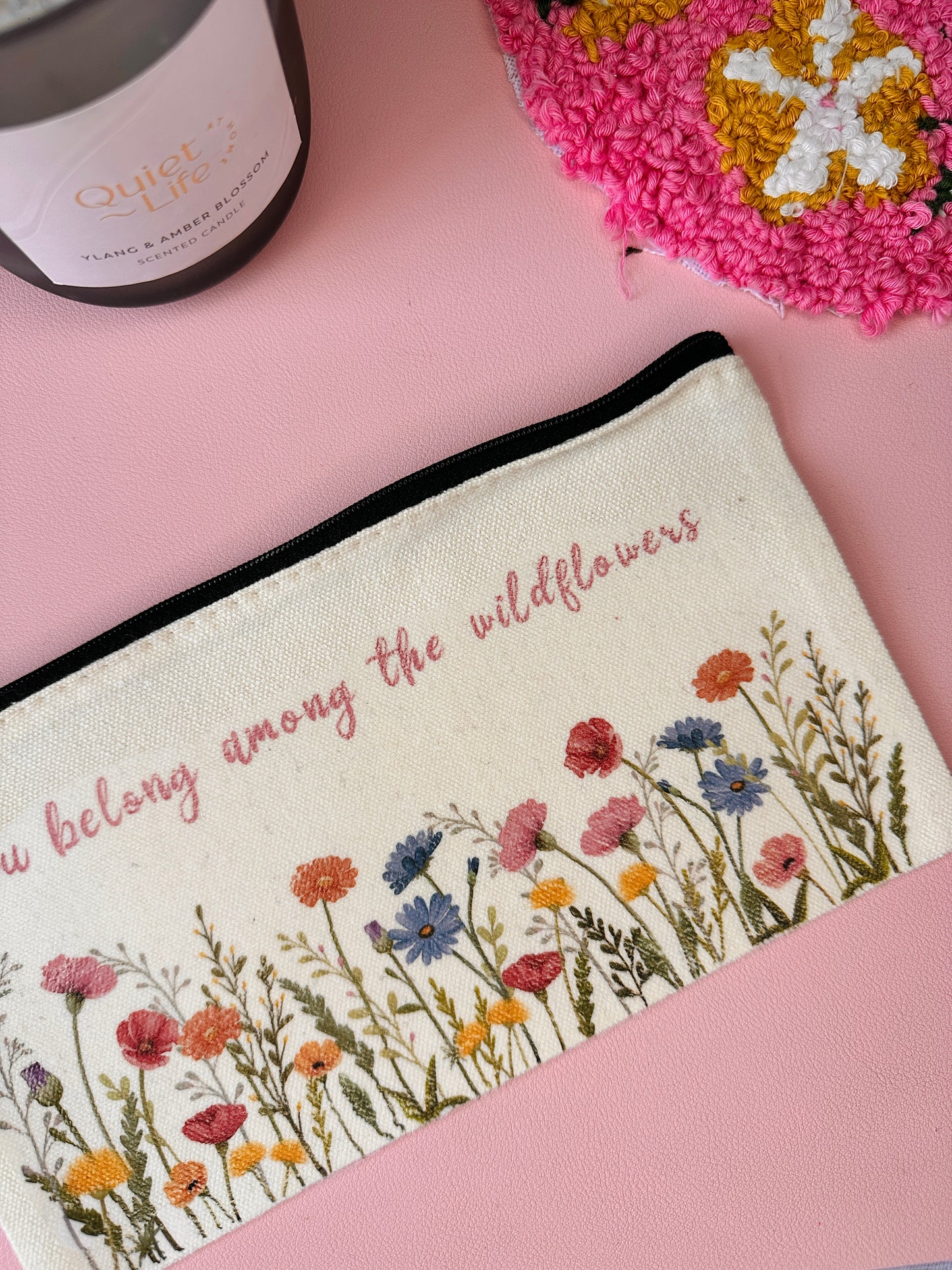 'You belong among the wildflowers' Zip pouch - Grade B