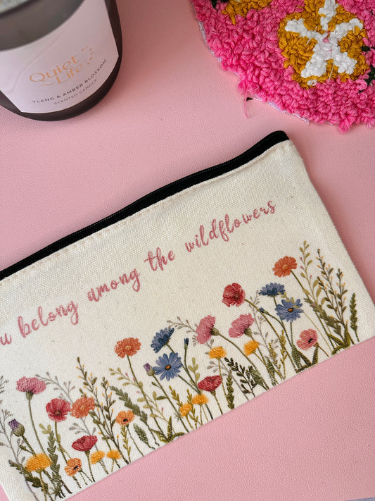 'You belong among the wildflowers' Zip pouch - Grade B